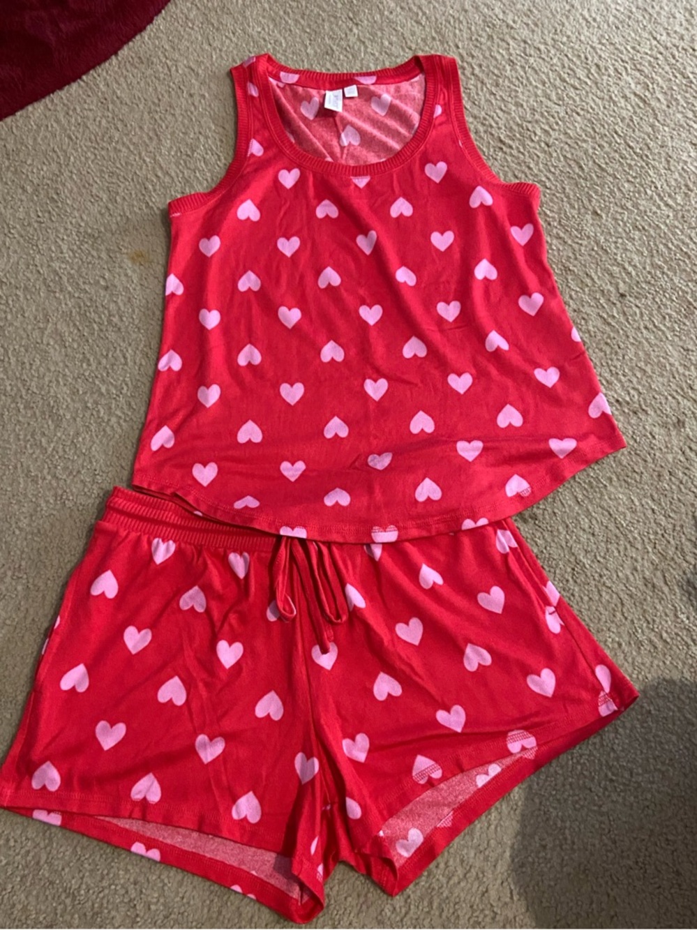 Red with Pink Hearts sleep set